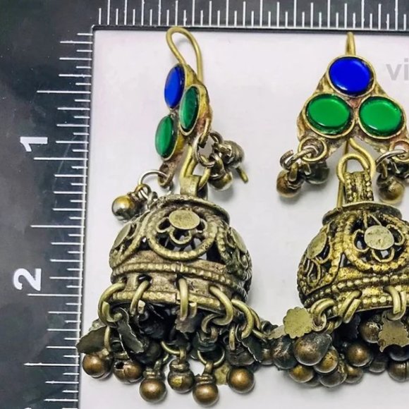 Antique Jhumka Earrings with Traditional Design - Picture 10 of 10